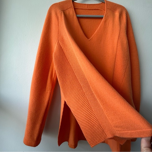Orange V-Neck Sweater - Picture 3 of 11